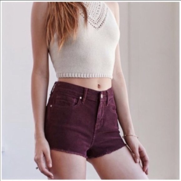 ⭐️5/$20 Kendall + Kylie Maroon Corduroy Mini Shorts - Picture 1 of 10